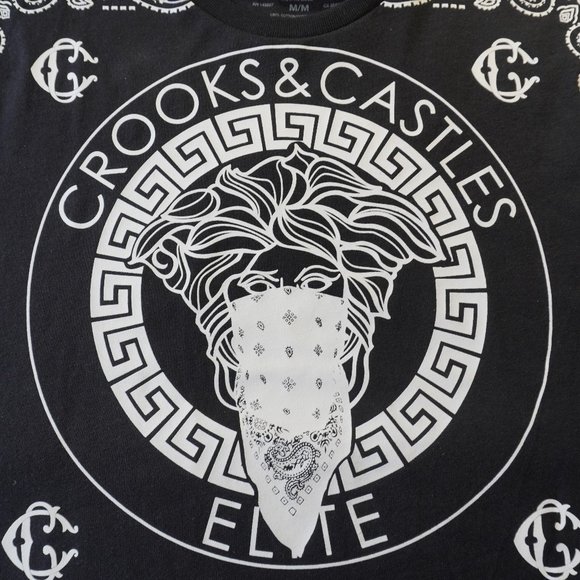 crooks and castle black bomber shirt size M/M - Picture 3 of 4